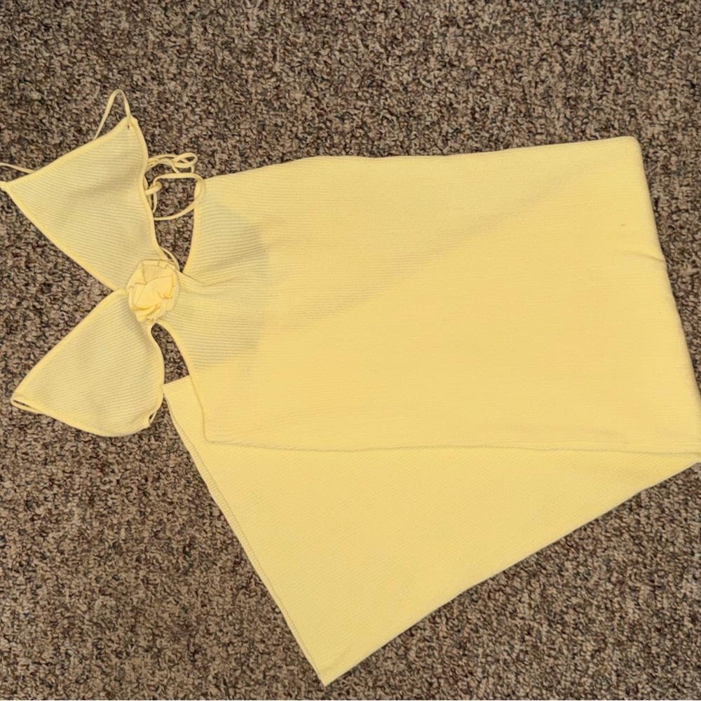 REVOLVE Sunny Yellow Bow Halter Dress